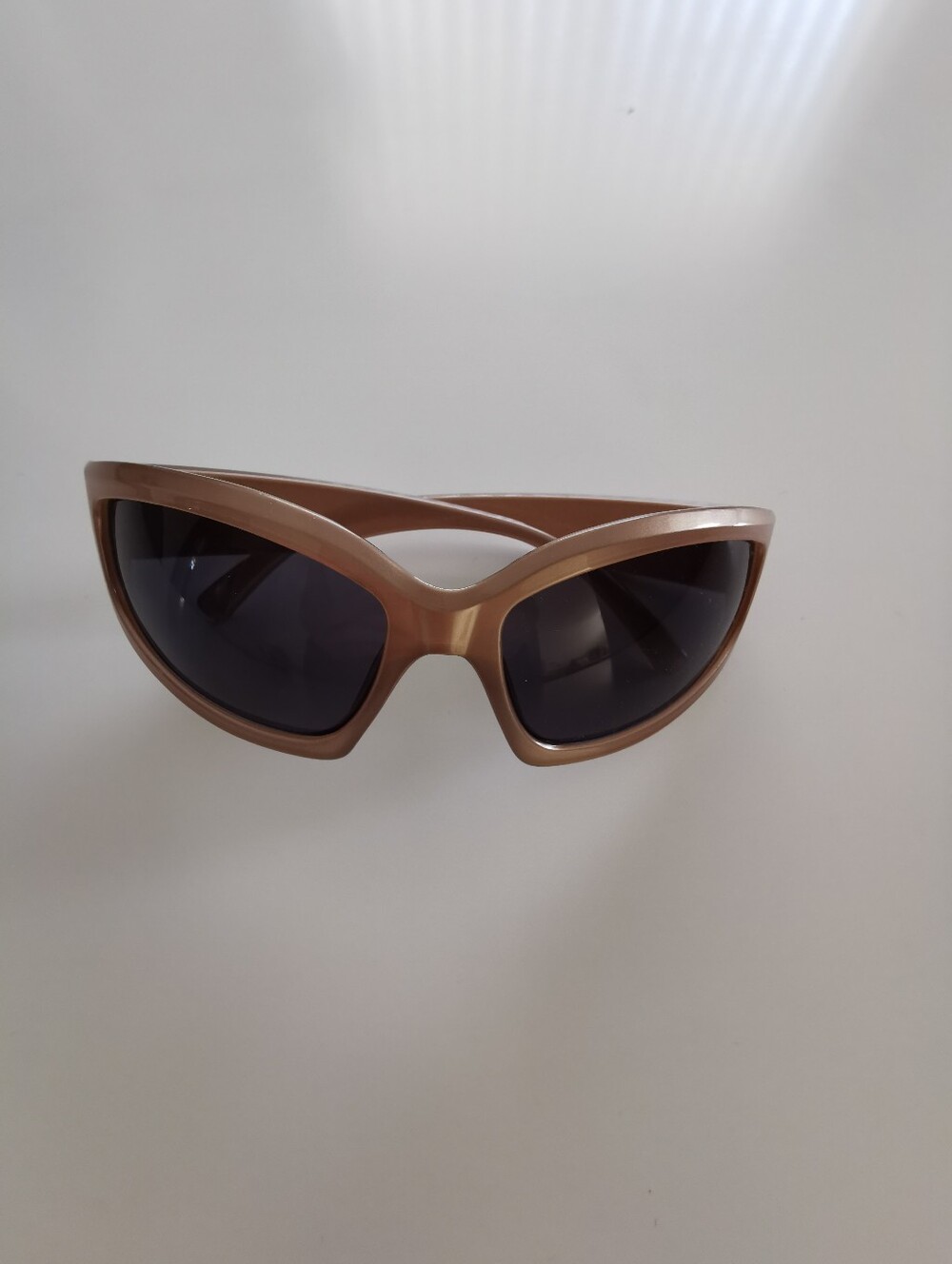 Futuristic Wrap Visor Oversized Sunglasses ASOS DESIGN Beige Champage Frame